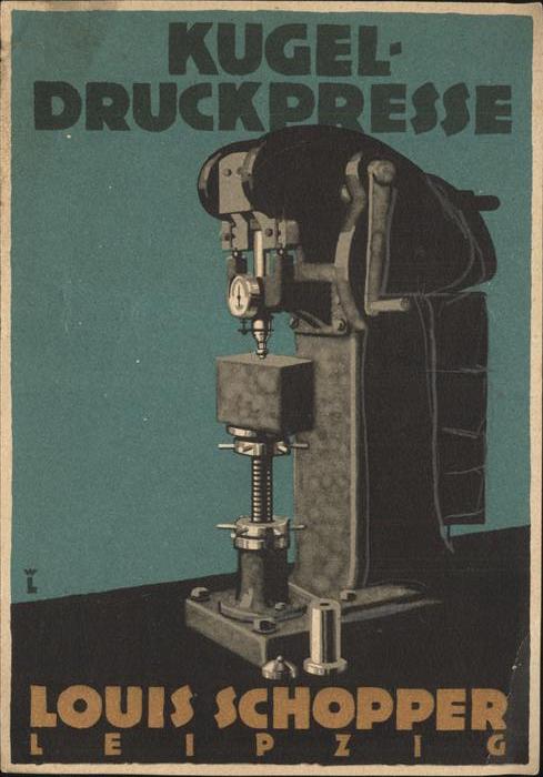 Maschinen Kugeldruckpresse Louis Schopper Leipzig