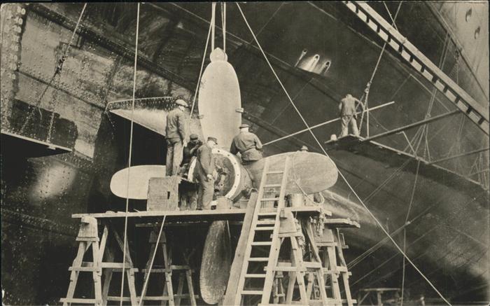 Dampfer Oceanliner M.S. Milwaukee Antriebsschrauben