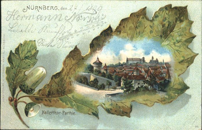 Eichenblatt-Litho Nürnberg Hallertor-Partie