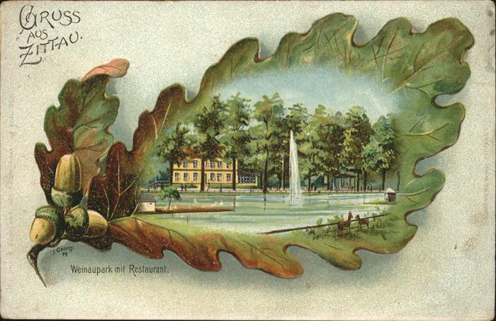 Eichenblatt-Litho Zittau Weinaupark Restaurant