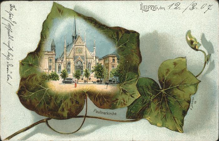 Efeublattkarte Leipzig Paulinerkirche