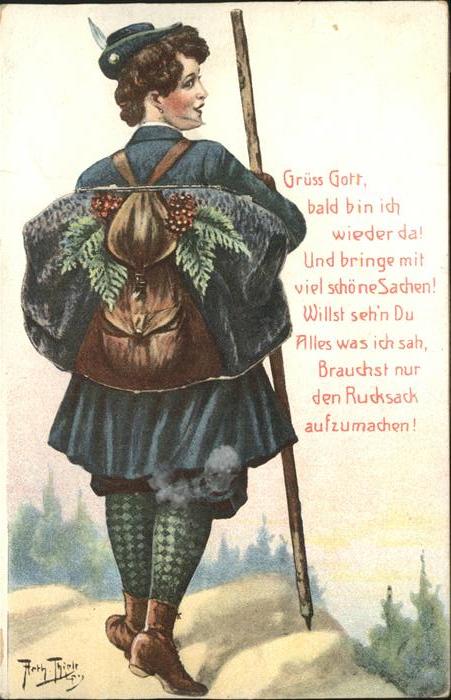 Thiele Arthur Nr. 804 Touristin wandern Rucksack