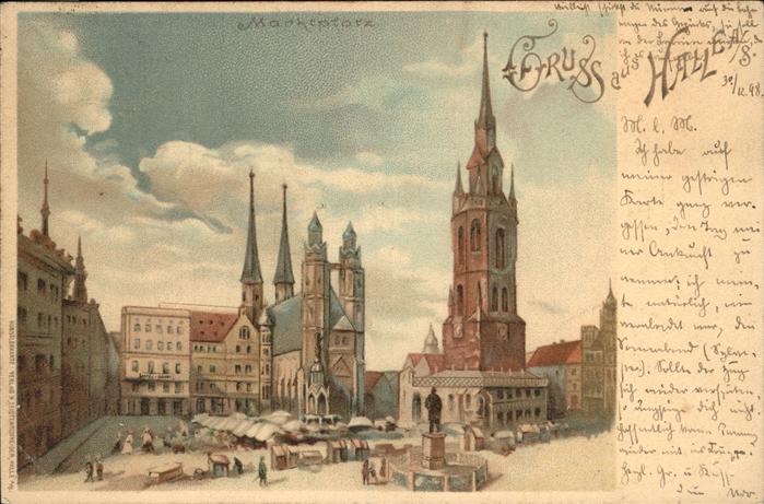 Halle Saale Marktplatz Kirche Denkmal