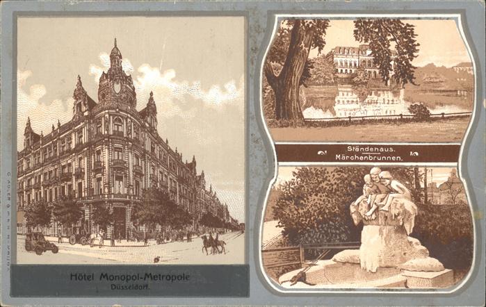DuessELDORF  CITY Staendehaus Maerchenbrunnen Hotel Monopol Metropole