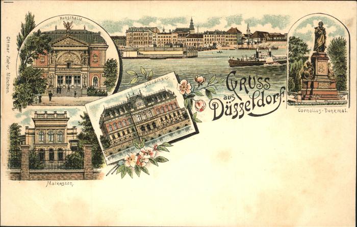 DuessELDORF  CITY Kunsthalle Malkasten Kuenstlerverein Staendehaus Cornelius Den