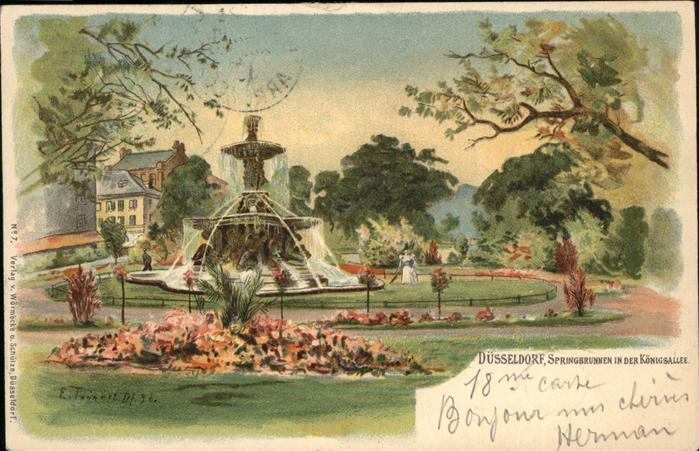 Duesseldorf Springbrunnen Königsallee