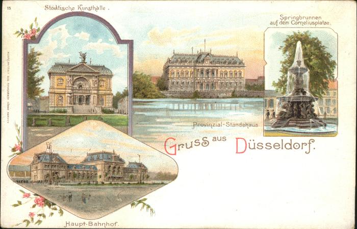 DuessELDORF CITY Kunsthalle Springbrunnen Corneliusplatz Bahnhof Staendehaus