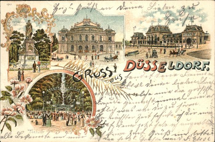 Duesseldorf Cornelius Denkmal Theater Bahnhof Tonha