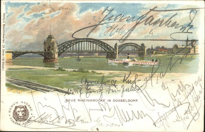 Duesseldorf Neue Rheinbrücke Dampfer