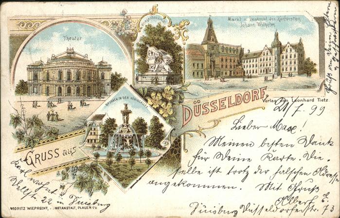 Duesseldorf Theater Marktplatz Kurfürsten Denkmal K