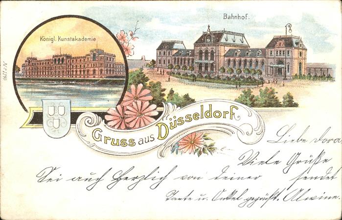 Duesseldorf Königliche Kunstakademie Bahnhof Wappen