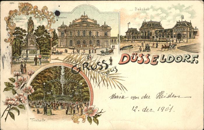 DuessELDORF  CITY Cornelius Denkmal Theater Bahnhof Tonhalle