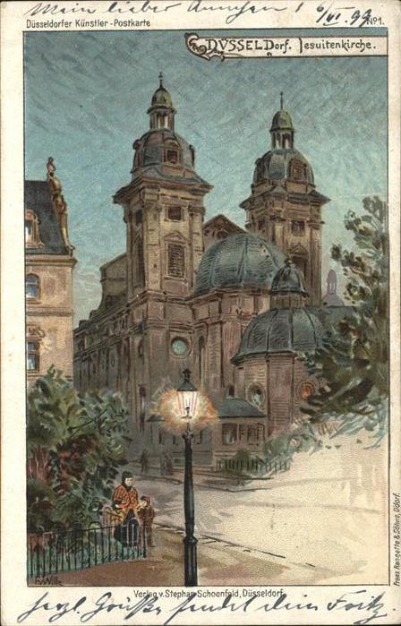 DuessELDORF  CITY Jesuitenkirche Kuenstlerkarte