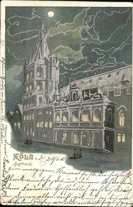 Koeln Rhein Rathaus Künstlerkarte