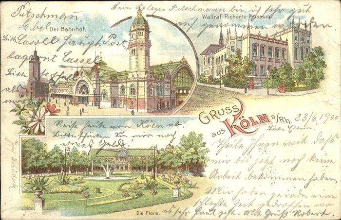 Koeln Rhein Bahnhof Wallraf Richartz Museum Floragarten Park Pavillon