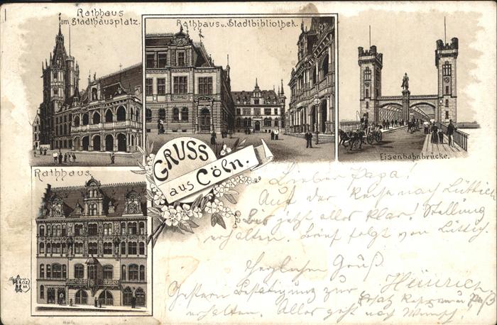 Koeln Rhein Rathaus Stadthausplatz Bibliothek Eisen