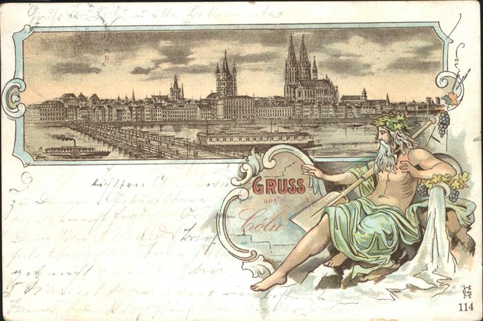 Koeln Rhein Schiffbruecke Dampfer Dom