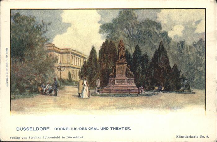 DuessELDORF  CITY Cornelius Denkmal Theater Kuenstlerkarte