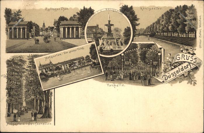 DuessELDORF  CITY Ratinger Tor Hofgarten Seufzerallee Teich Koenigsallee Brunnen