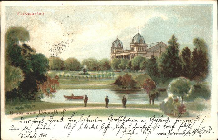 Duesseldorf Floragarten Park Teich