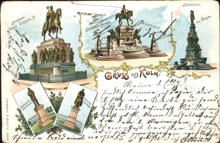 Koeln Rhein Kaiser Friedrich Wilhelm Bismarck Moltk