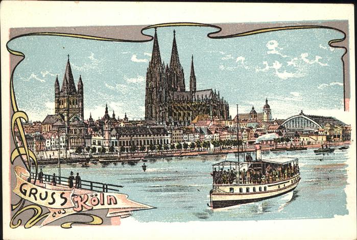 Koeln Rhein Dom Dampfer