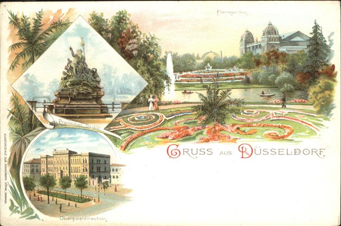 Duesseldorf Floragarten Park Fontäne Denkmal Post