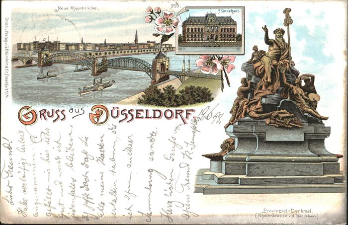 Duesseldorf Rheinbrücke Ständehaus Denkmal Skulptur
