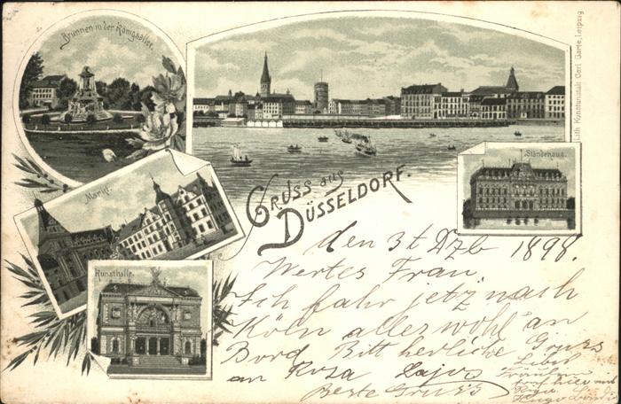 Duesseldorf Königsallee Brunnen Markt Kunsthalle St