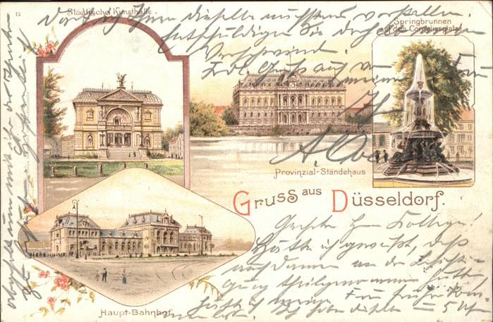 DuessELDORF  CITY Kunsthalle Springbrunnen Corneliusplatz Bahnhof Staendehaus