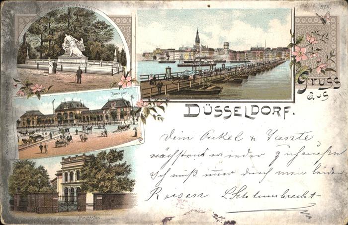 Duesseldorf Kriegerdenkmal Bahnhof Rheinbrücke Damp