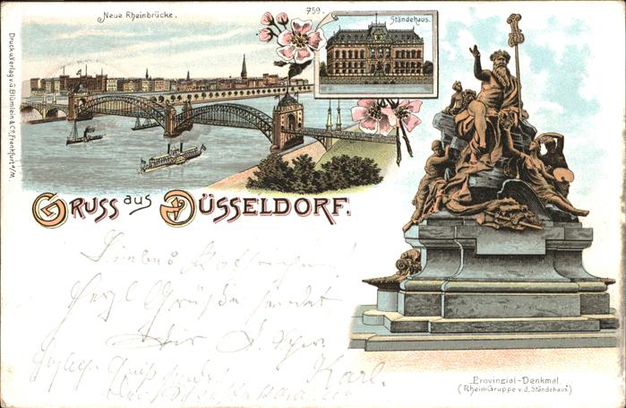 DuessELDORF  CITY Rheinbruecke Staendehaus Provinzial Denkmal