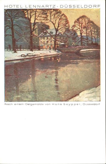 DuessELDORF  CITY Hotel Lennartz Kuenstlerkarte nach einem oelgemaelde von Hans