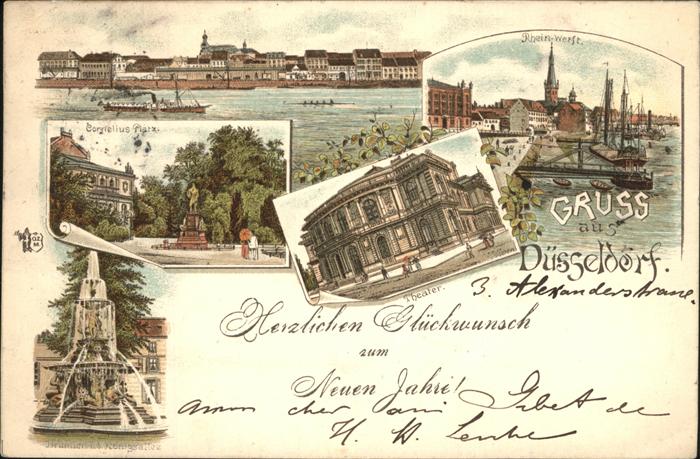 Duesseldorf Corneliusplatz Denkmal Theater Rhein We