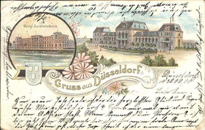 Duesseldorf Königliche Kunstakademie Bahnhof Wappen
