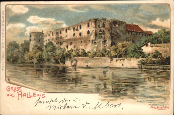 Halle Saale Moritzburg Künstlerkarte Spindler