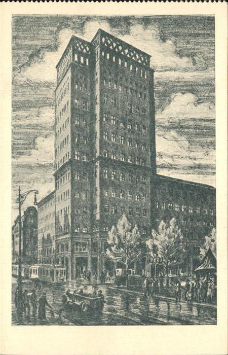 DuessELDORF  CITY Wilhelm Marx Haus Kuenstlerkarte nach Steinzeichnung von Hanns