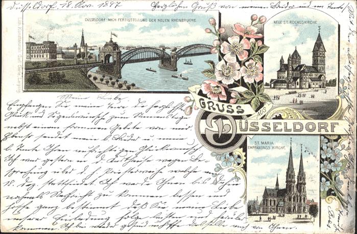 DuessELDORF  CITY Neue Rheinbruecke St. Rochus Kirche St. Maria Empfaengnis Kirc