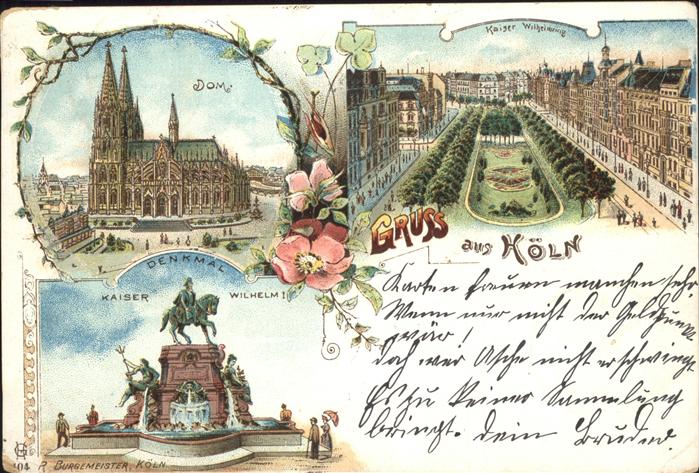 Koeln Rhein Dom Kaiser Wilhelm Ring Denkmal