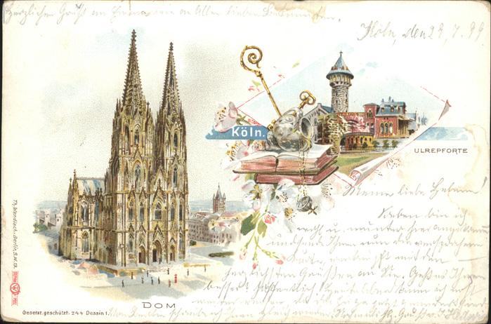 Koeln Rhein Ulrepforte Turm Dom