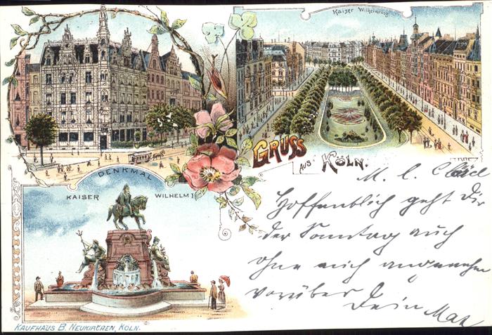 Koeln Rhein Kaiser Friedrich Wilhelm Denkmal Ring Kaufhaus