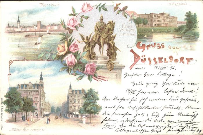 Duesseldorf Kaiser Wilhelm Denkmal Post Elberfelder