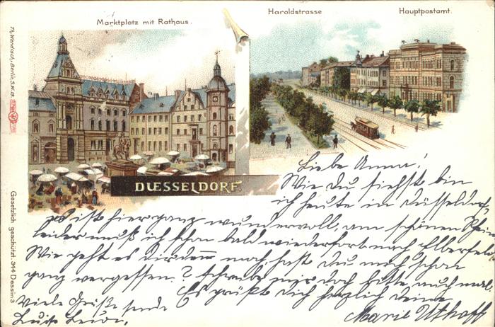 Duesseldorf Marktplatz Rathaus Haroldstrasse Post