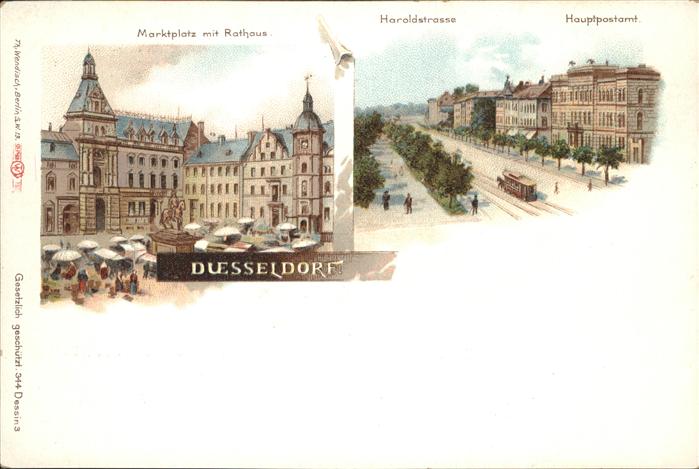 DuessELDORF  CITY Marktplatz Rathaus Haroldstrasse Post