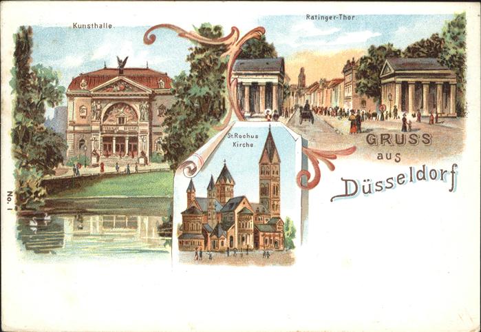 Duesseldorf Kunsthalle Ratinger Tor St. Rochus Kirc