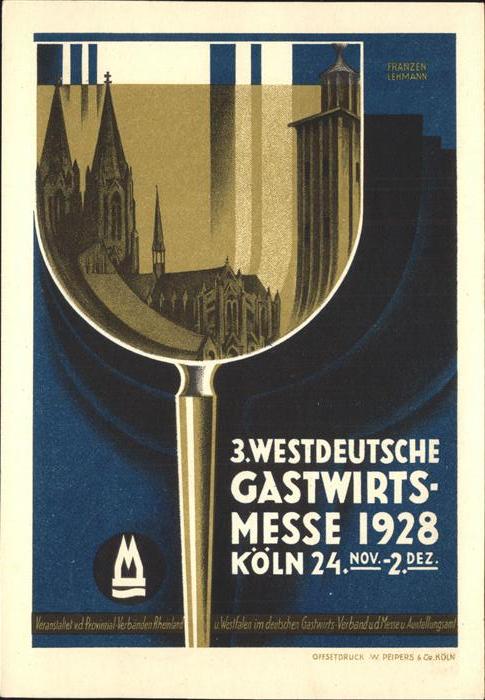 Koeln Rhein 3. Westdeutsche Gastwirtsmesse Weinglas