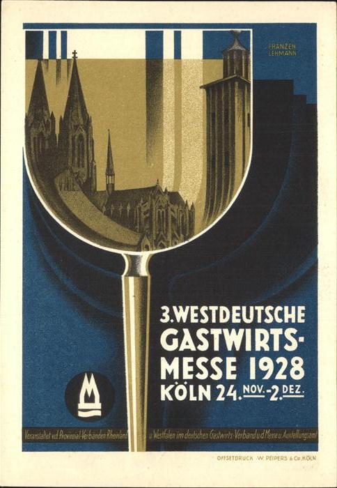 Koeln Rhein 3. Westdeutsche Gastwirtsmesse Weinglas