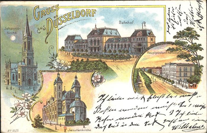 DuessELDORF  CITY Johanniskirche Bahnhof Post Haroldstrasse Jesuitenkirche Glitz