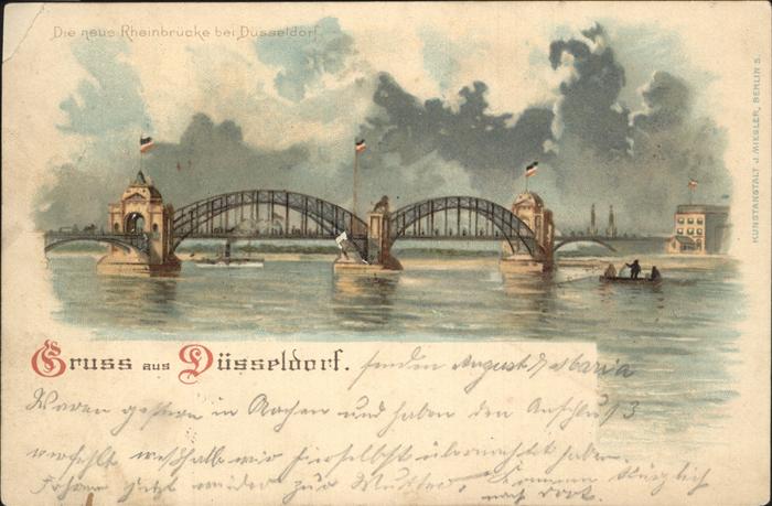 Duesseldorf Neue Rheinbrücke Künstlerkarte