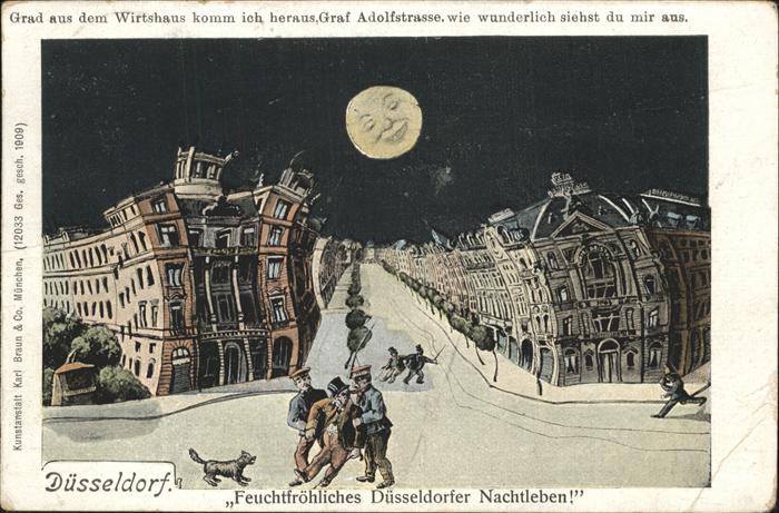 Duesseldorf Düsseldorfer Nachtleben Künstlerkarte
